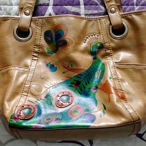 Relic tan peacock purse